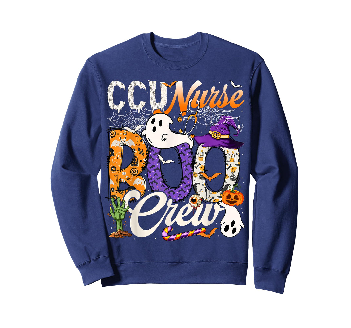 Cute CCU Nurse Boo Crew Nurse Halloween Ghost Costume T-Shirt