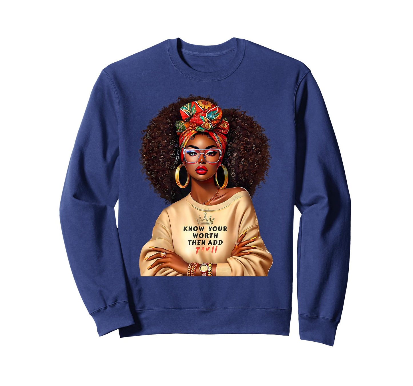 Afro Queen Black Woman African Melanin Black History Month T-Shirt