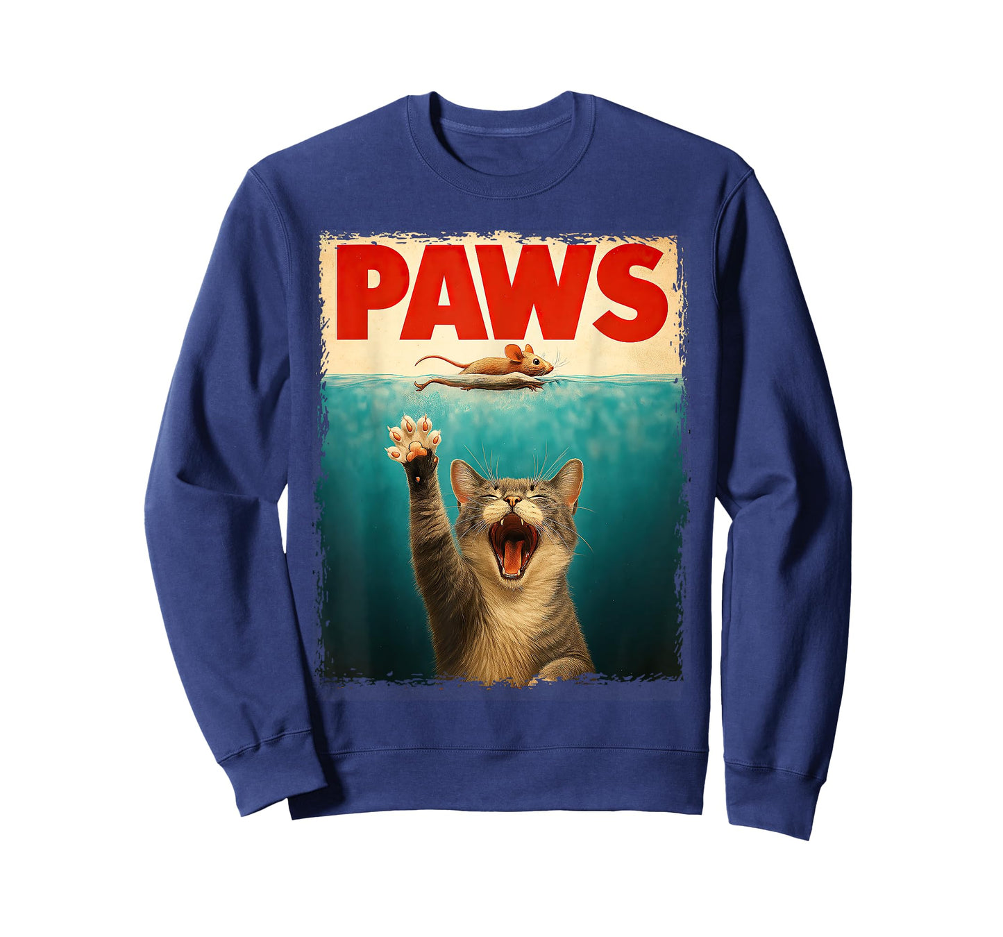 PAWS Parody Cat Mouse Humorous Cat Chasing Mouse Kitten T-Shirt