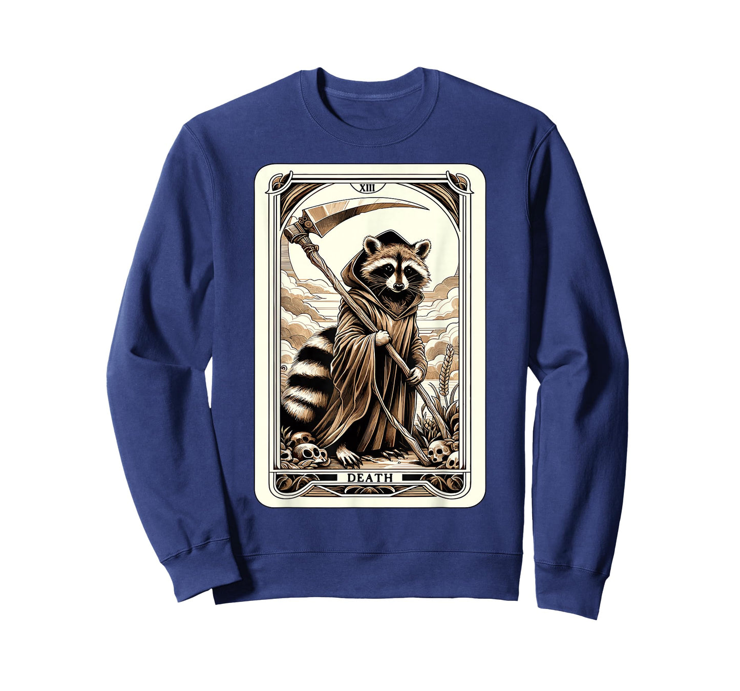 Raccoon Tarot Card Death Witchcraft Occult Raccoon T-Shirt, Small