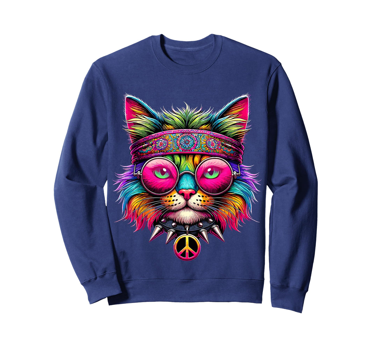 Hippie Cat Peace Sign T-Shirt