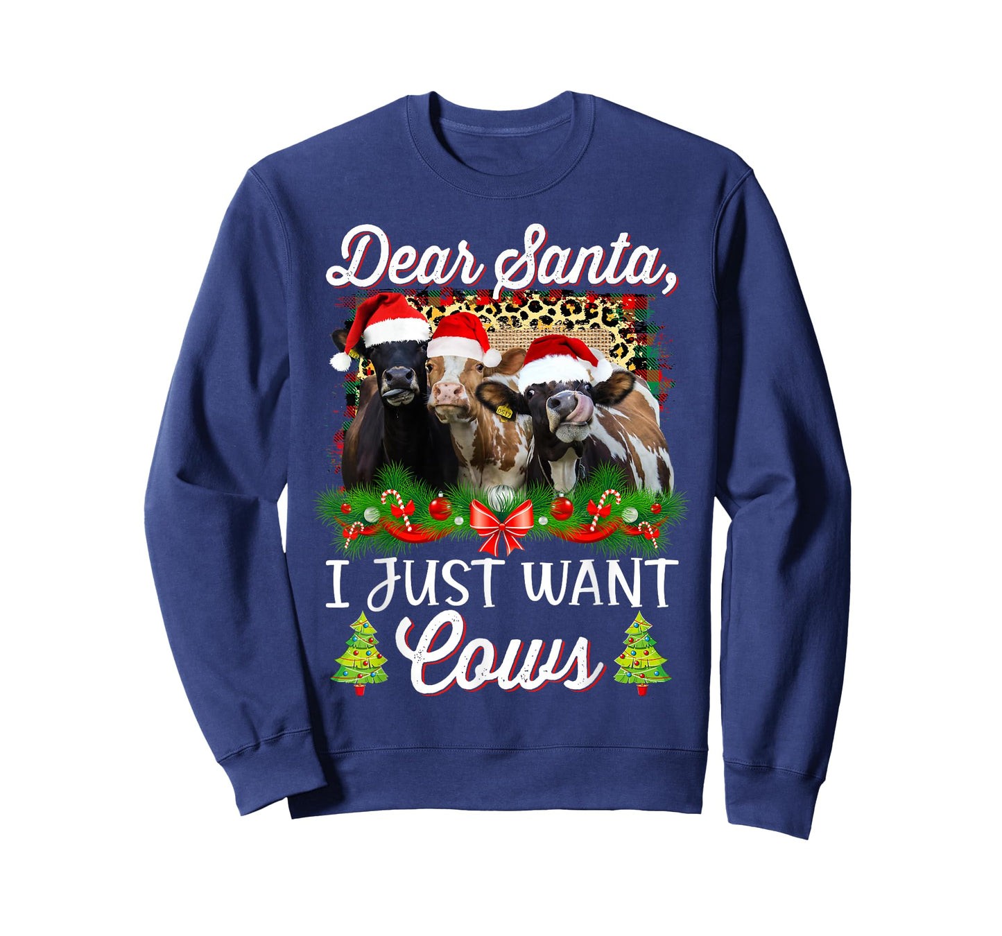 Cow Christmas Dear Santa I Just Want Cows Funny Bring Cows T-Shirt