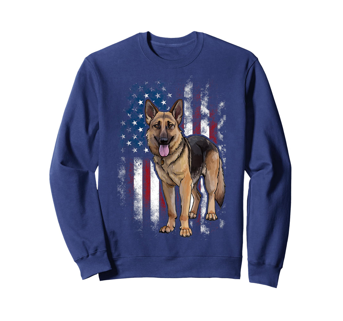 Patriotic German Shepherd American Flag Dog Men Women T-Shirt