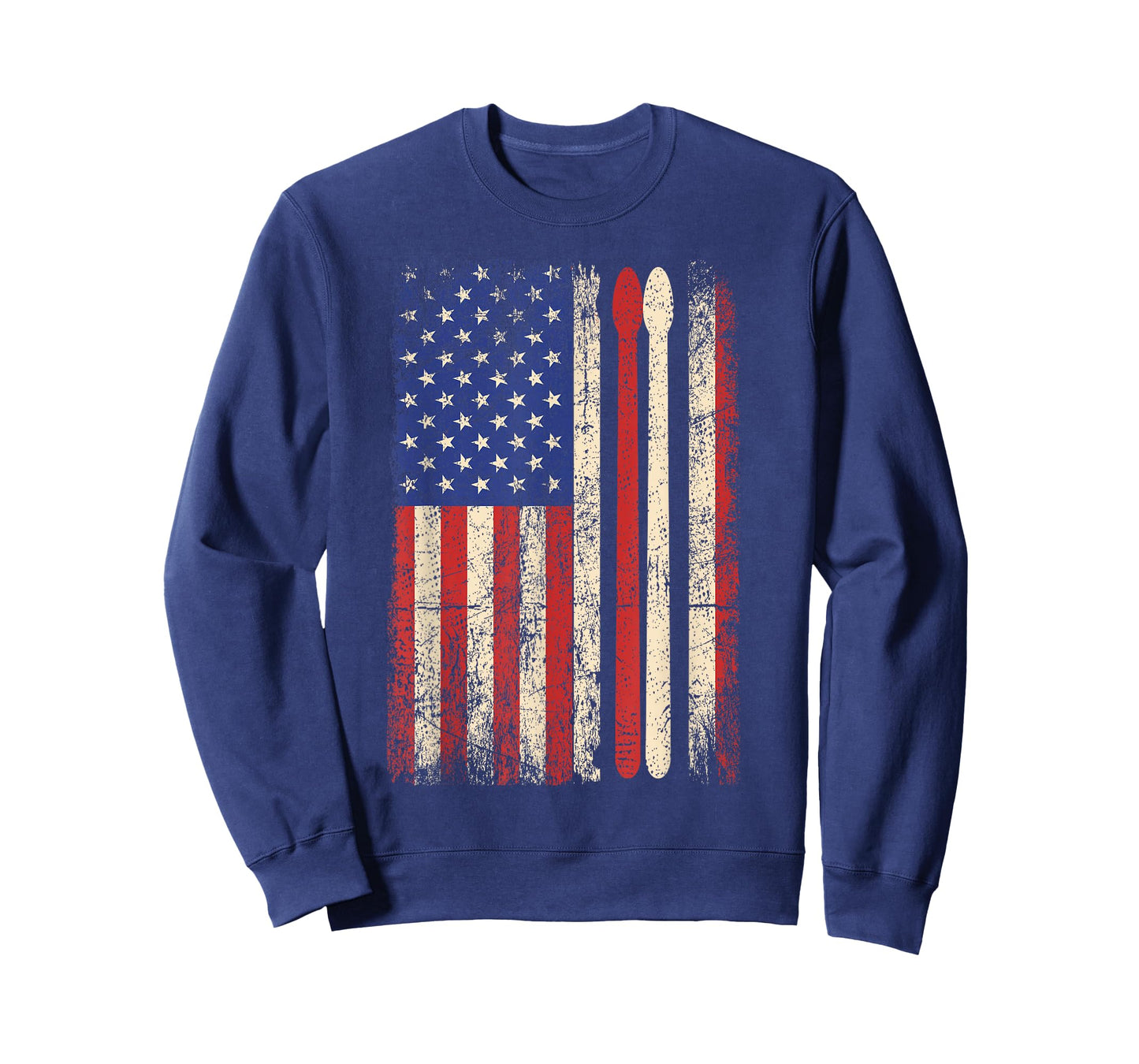 Vintage Drummer Drum Stick USA Flag American 4th Of July Tee T-Shirt