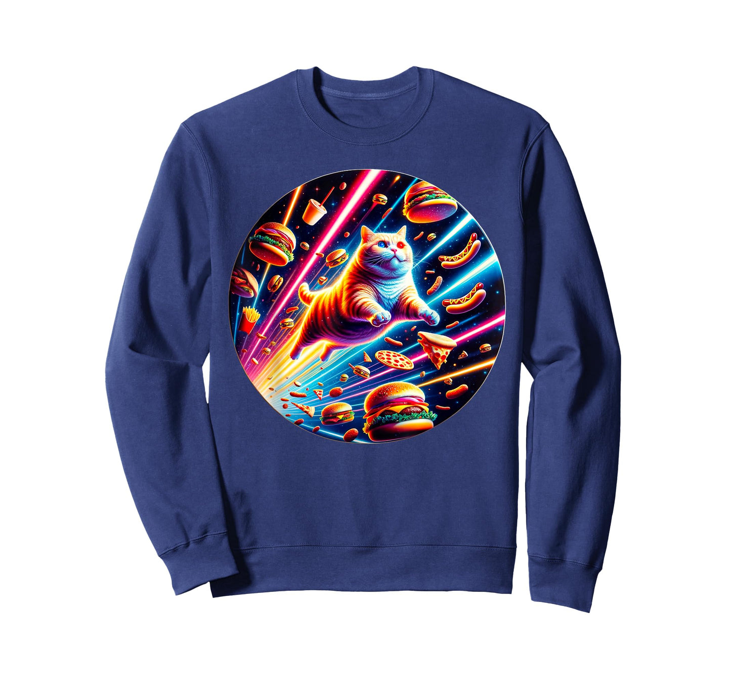 Outer Space Pizza Cat Rainbow Laser Taco Hot Dog Burrito T-Shirt