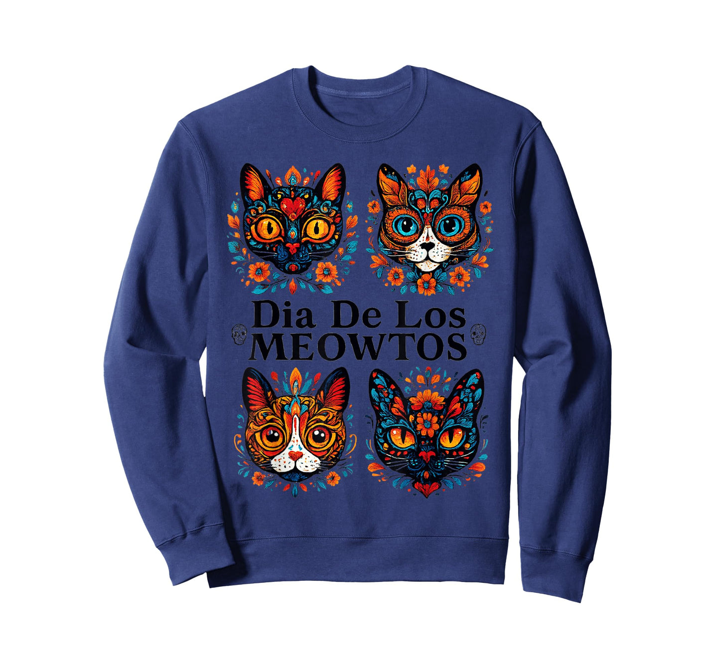 Sugar Skull Cats Dia De Los Meowtos Muertos Day of The Dead T-Shirt