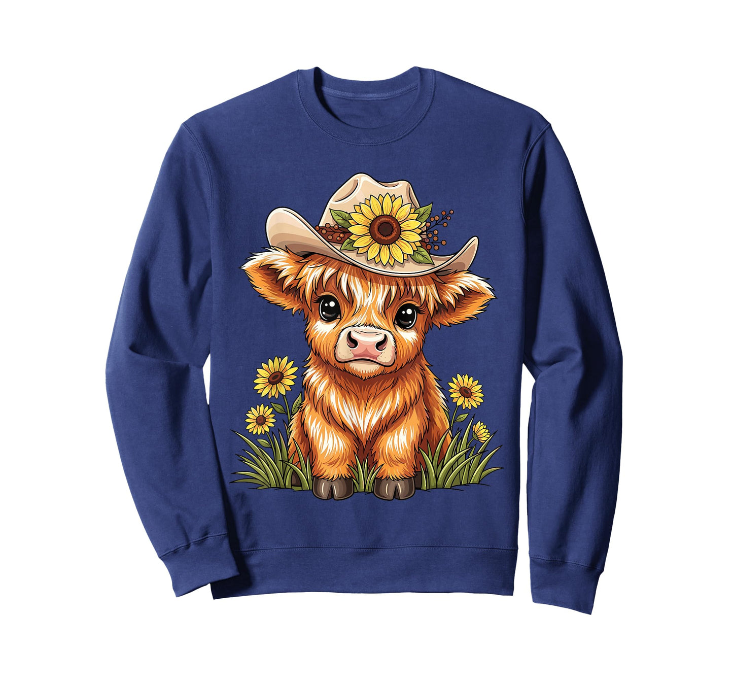 Cute Highland Cow Sunflower Farm Scottish Highland Cattle T-Shirt