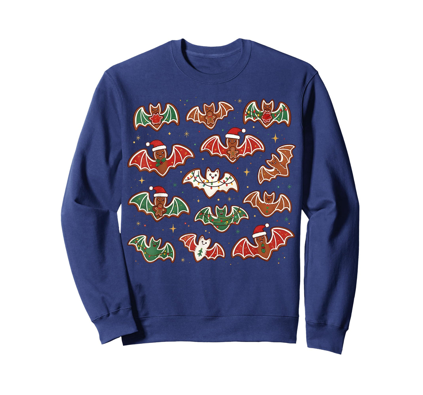 Cute Gingerbread Bats Spooky Christmas Cookie Graphic T-Shirt