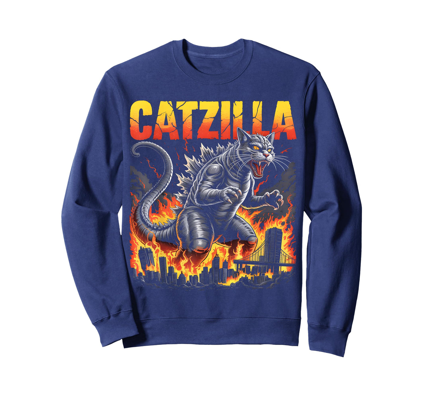 Catzilla Japanese Cat Monster Funny Graphic Tees Men Women T-Shirt