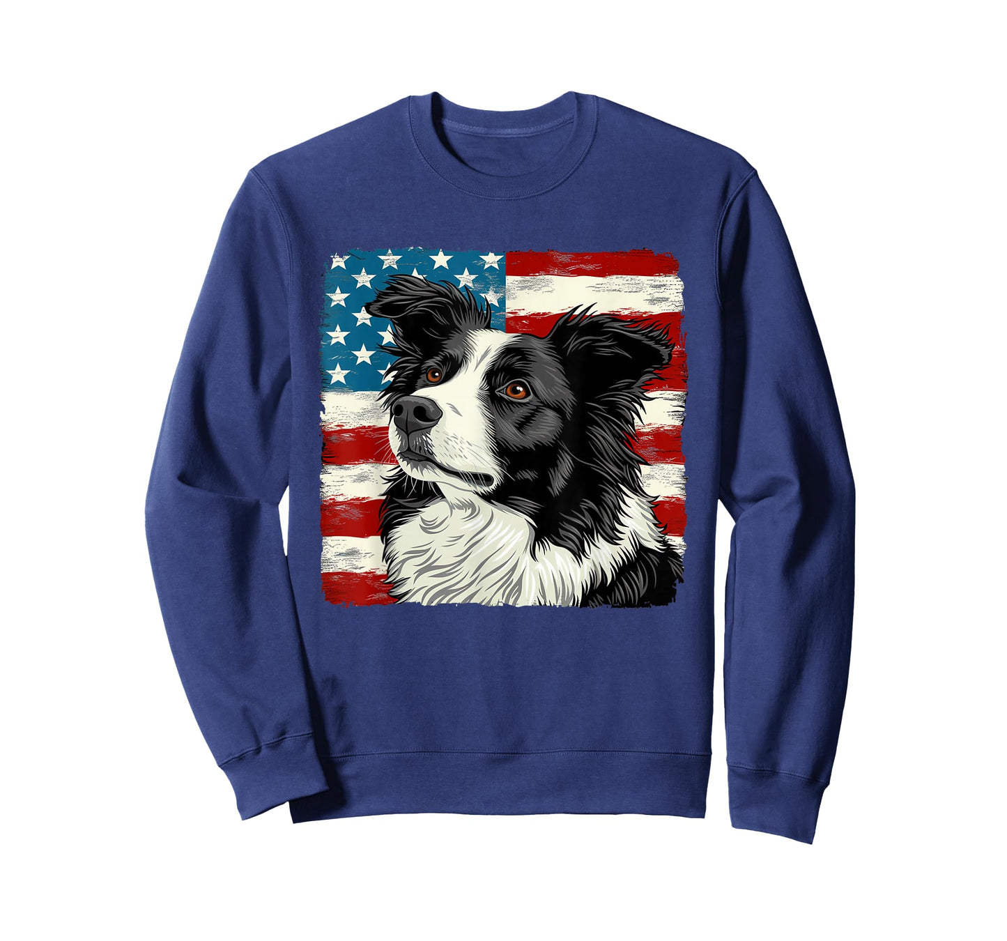 Border Collie Dog Patriotic 4th of July Gift Men Women T-Shirt