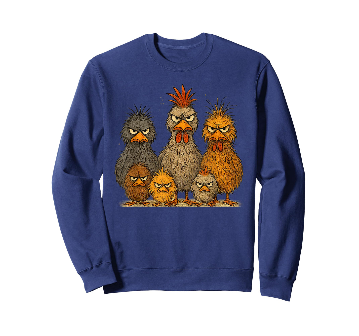 Angry Eagerlys Colorful Chicken Art, Crazy Chicken Family T-Shirt