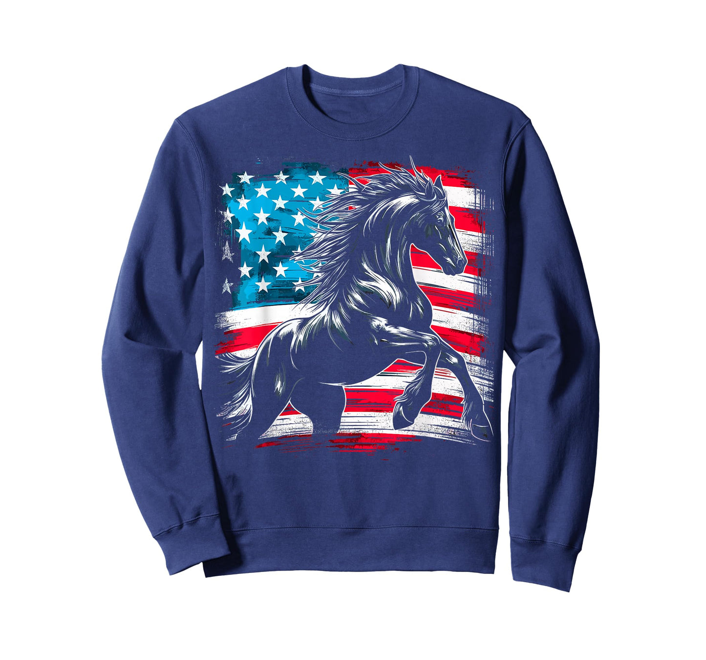 Horse American Flag USA Horses 4th of July T-Shirt