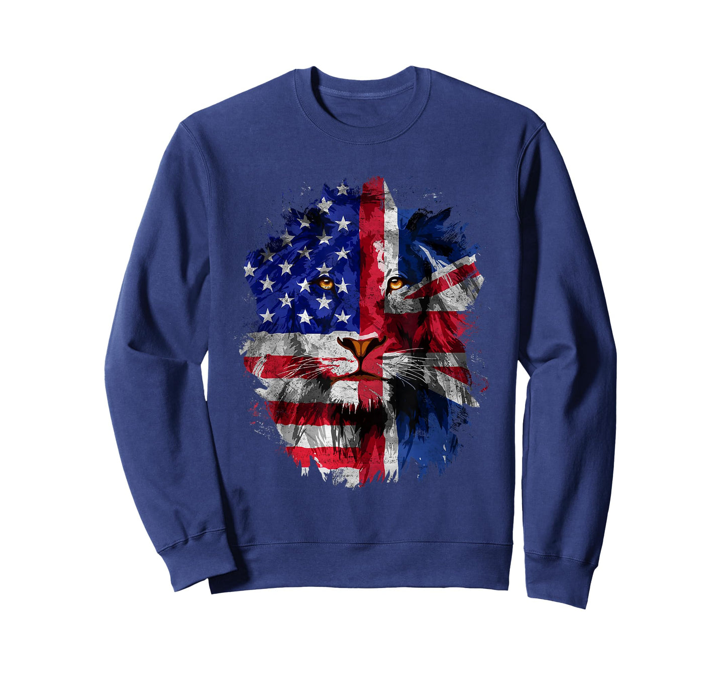 Vintage British American Flag Lion Union Jack & USA Flag T-Shirt