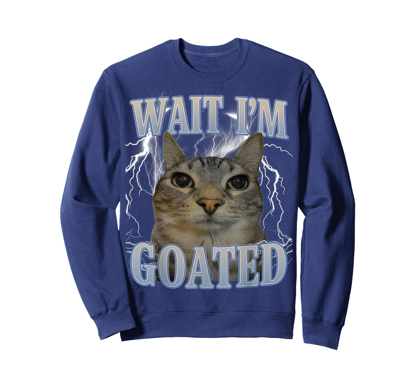 Wait I'm Goated Cat Silly Funny Cat Meme Men Women Graphic T-Shirt