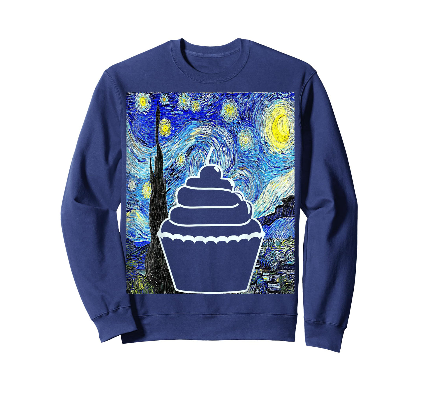 Cupcake Starry Night Cupcake Lover Baking Painting T-Shirt