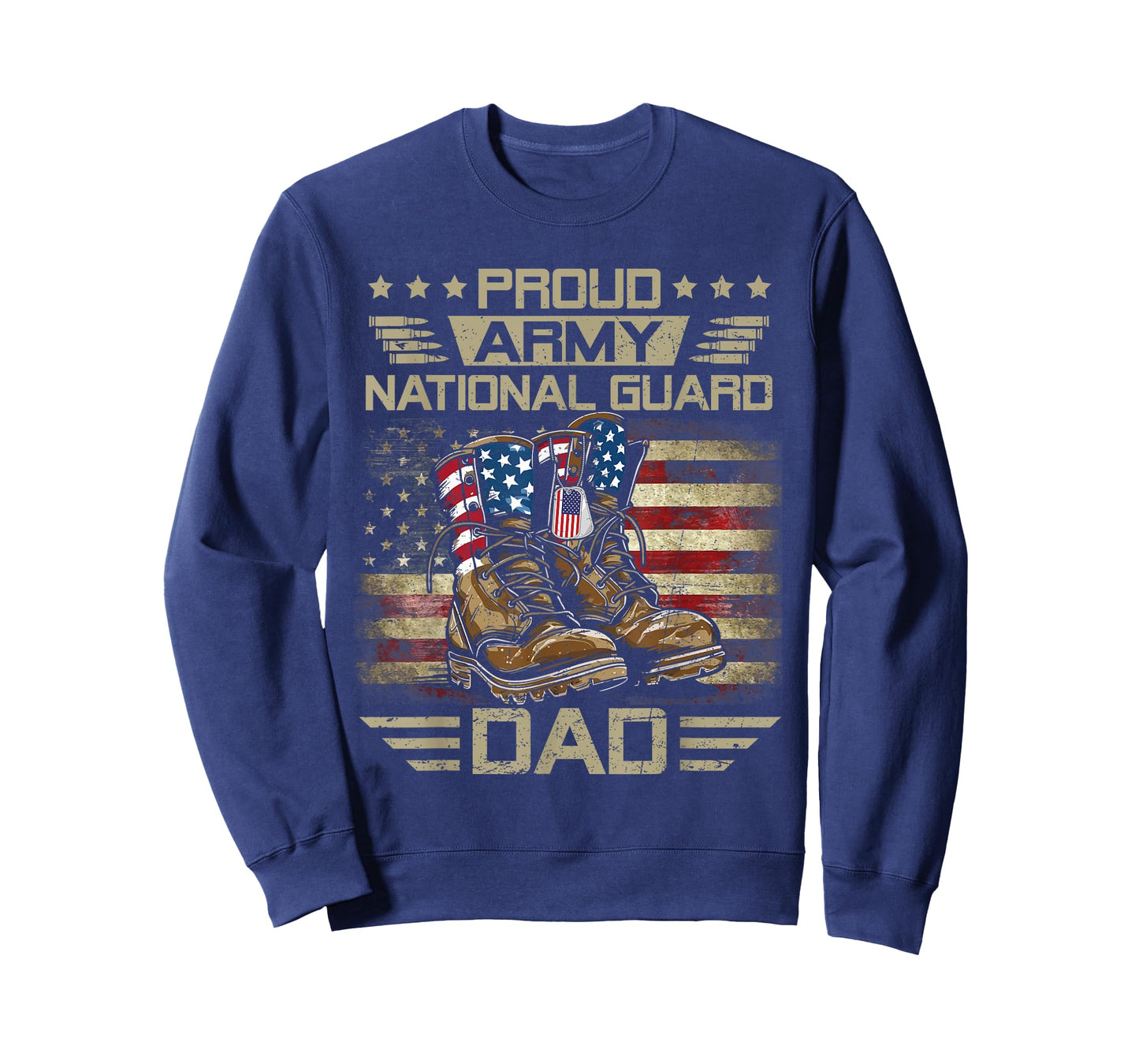 Proud National Guard Dad Flag US Family Matching T-Shirt