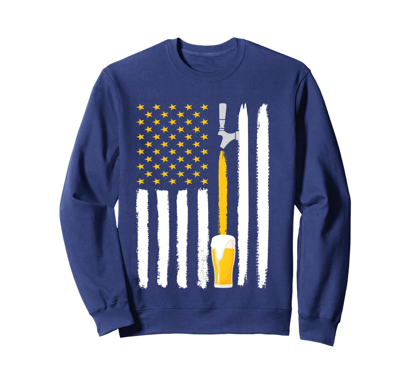 Craft Beer American Flag USA Long Sleeve T-Shirt