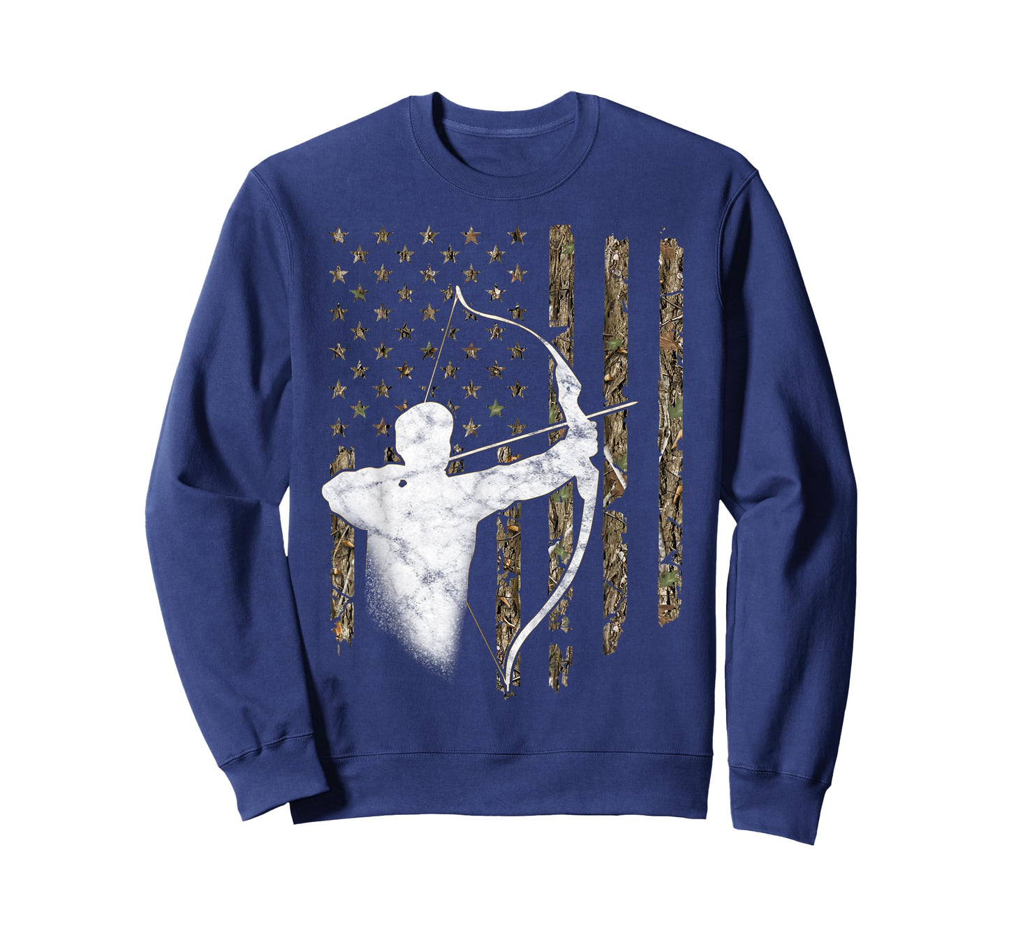 Archery Recurve Long Bow American Flag Camouflage Hunting T-Shirt