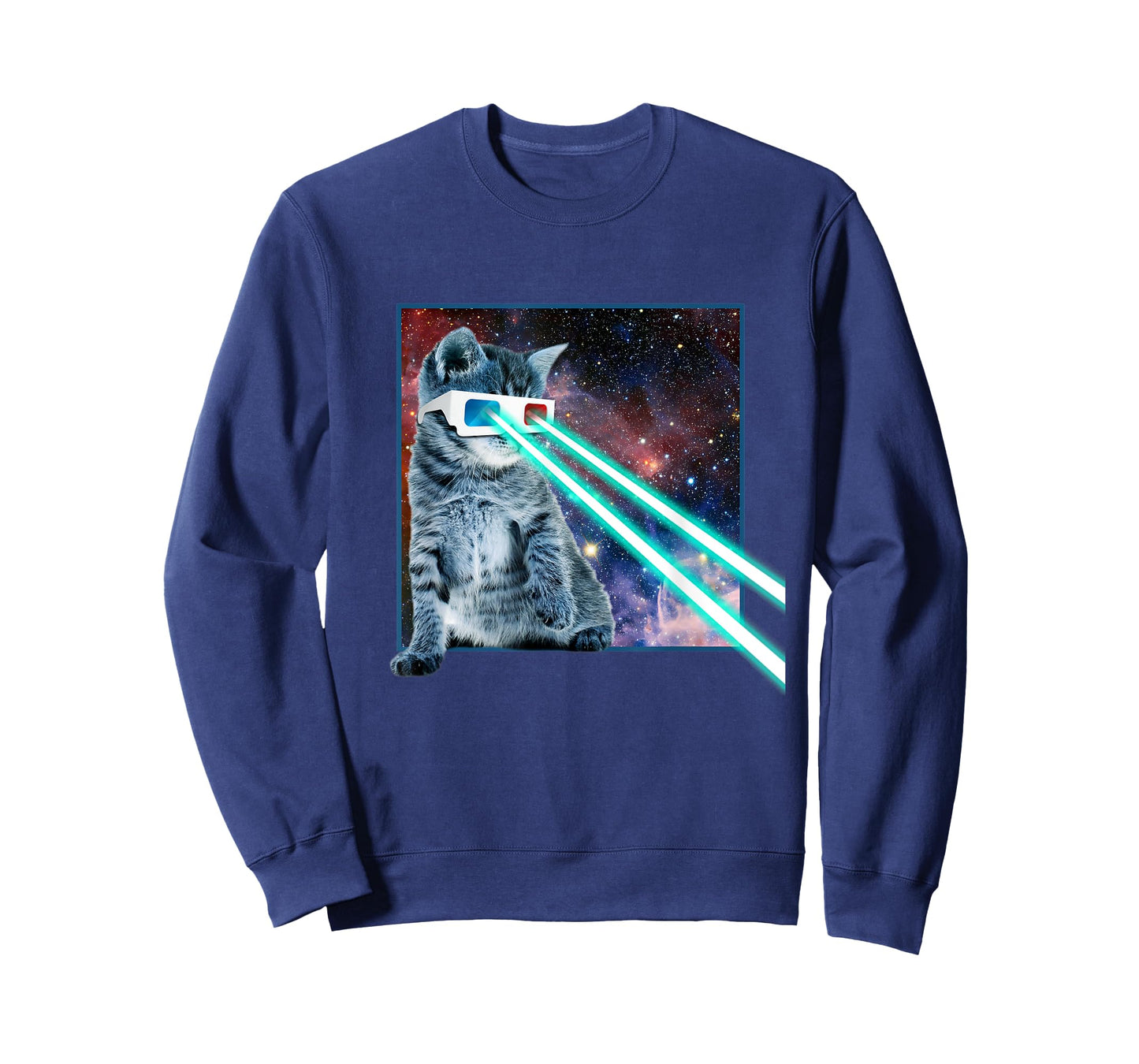Laser Eye Cat | 3D Glasses | Kitty Galaxy Space Xmas Gift T-Shirt for Men Women Kids