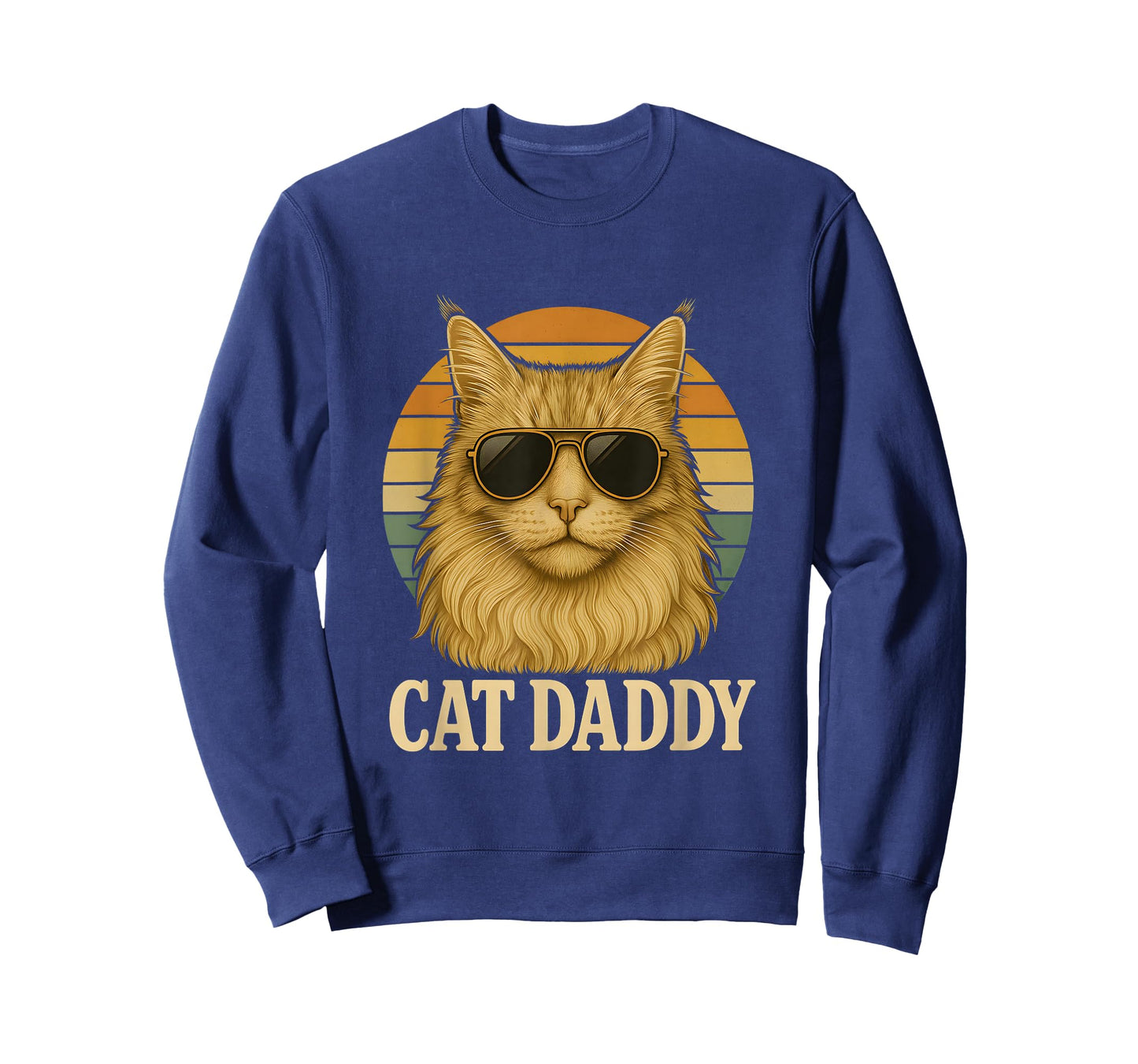 Cat Daddy Cool Maine Coon Cat Father's Day Retro Cat Dad T-Shirt