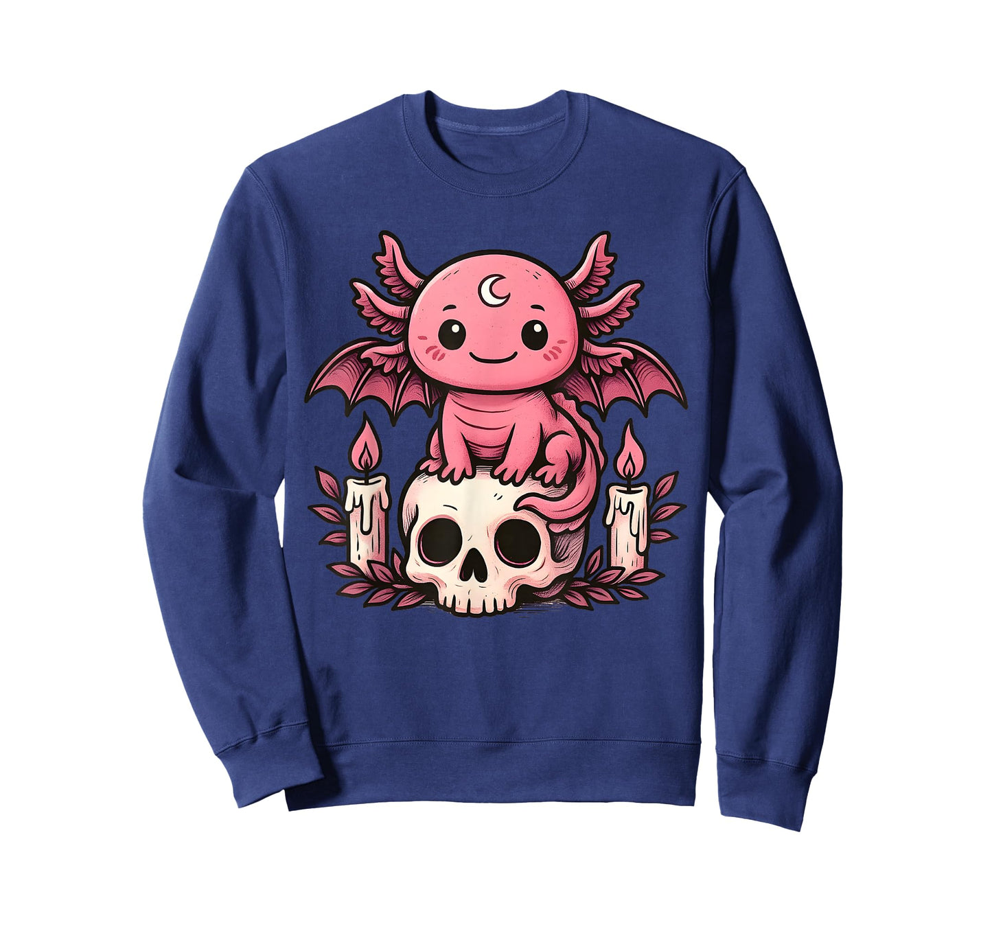 Kawaii Pastel Goth Cute Creepy Axolotl Bat Skeleton Axolotl T-Shirt