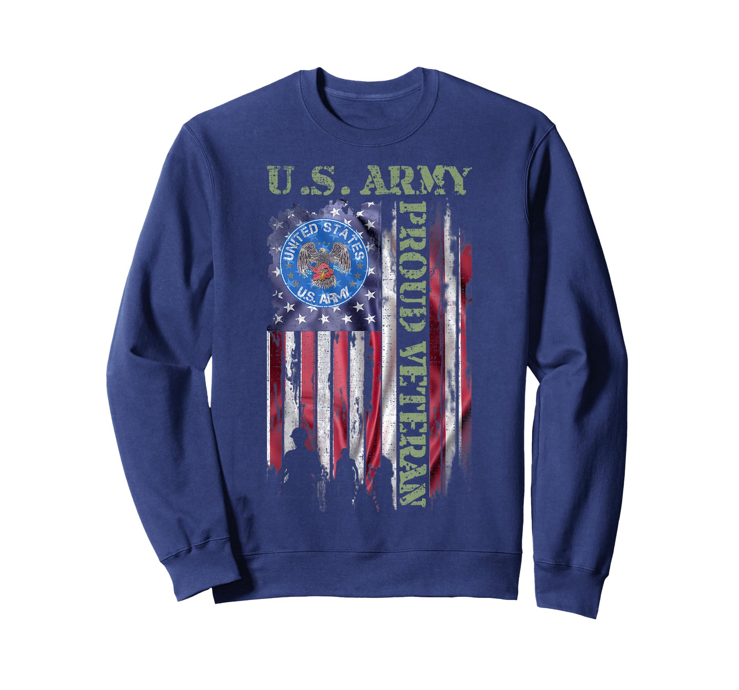 Vintage USA American Flag US Army Proud Veteran Military T-Shirt