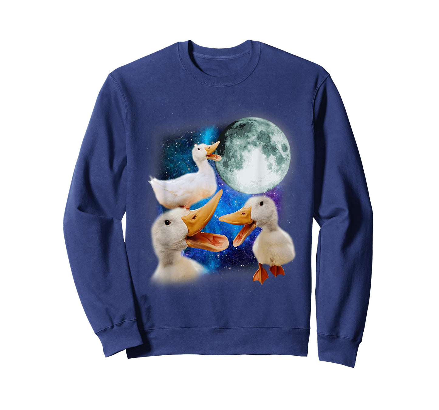 3 Ducks Howl At Moon Funny Weird Cursed Pekin Duck Lover T-Shirt