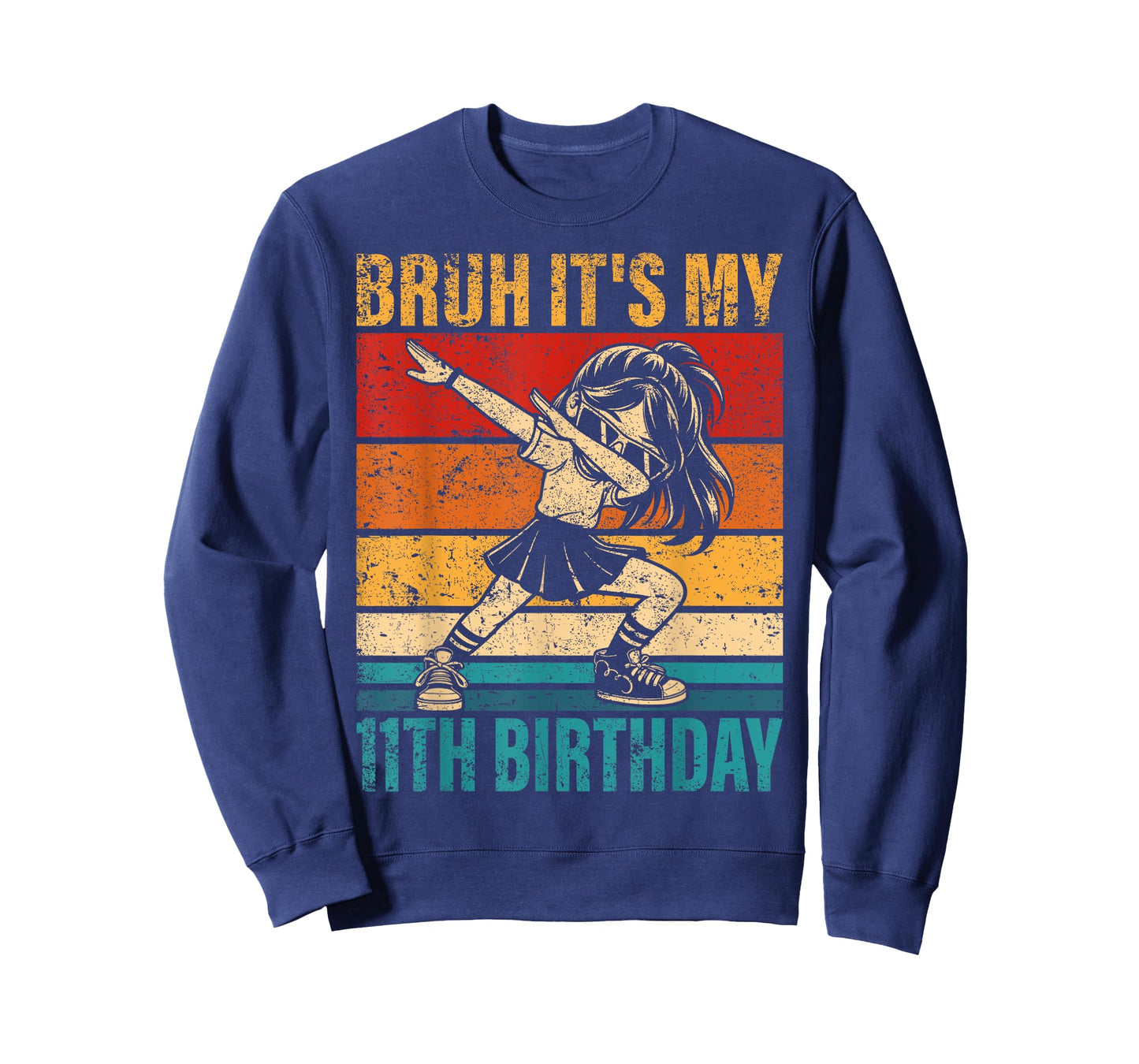 11 Year Old Birthday Dabbing Girl Bruh It's My 11th Birthday T-Shirt
