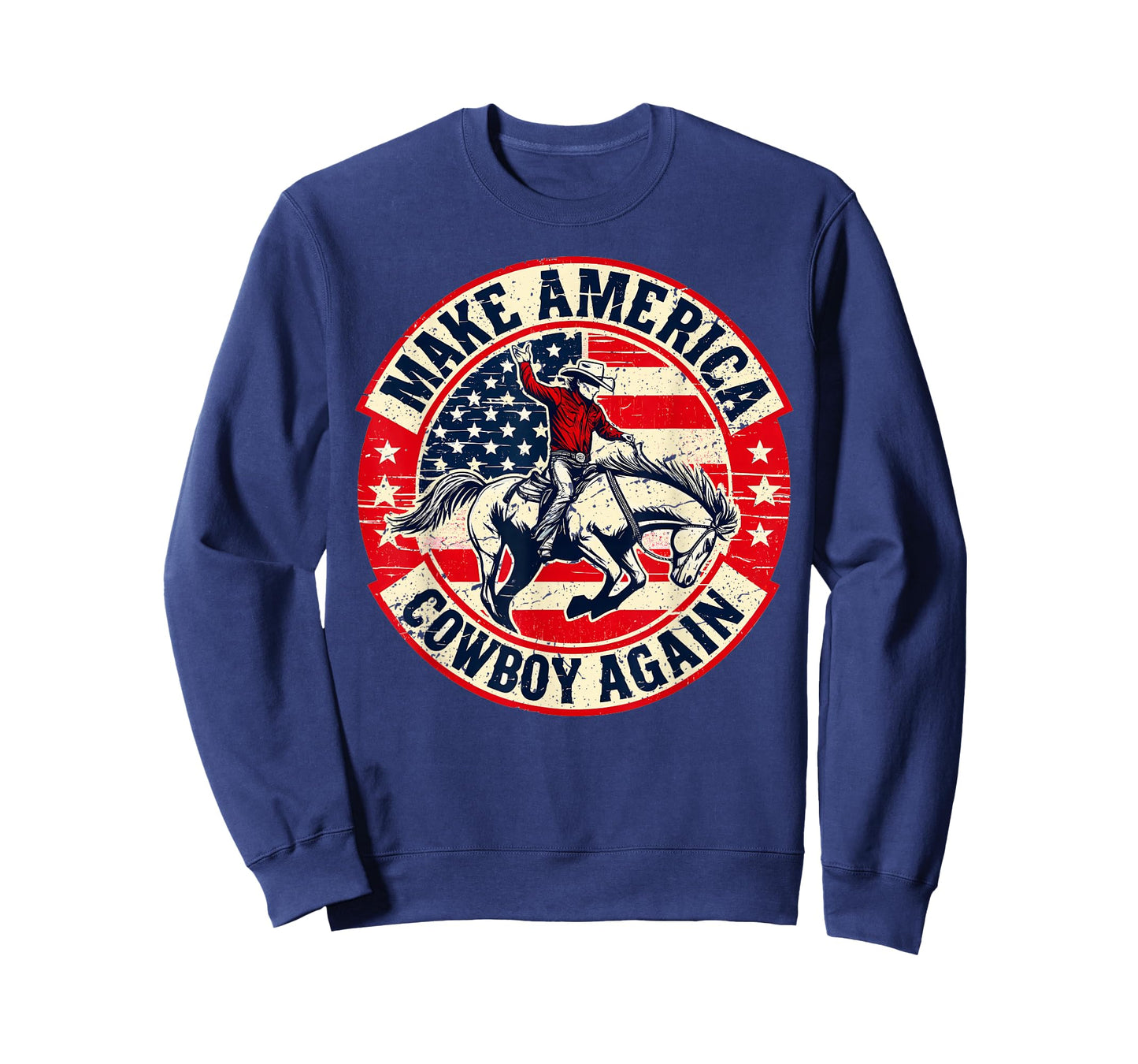 Vintage Western Rodeo USA Flag Makes America A Cowboy Again T-Shirt