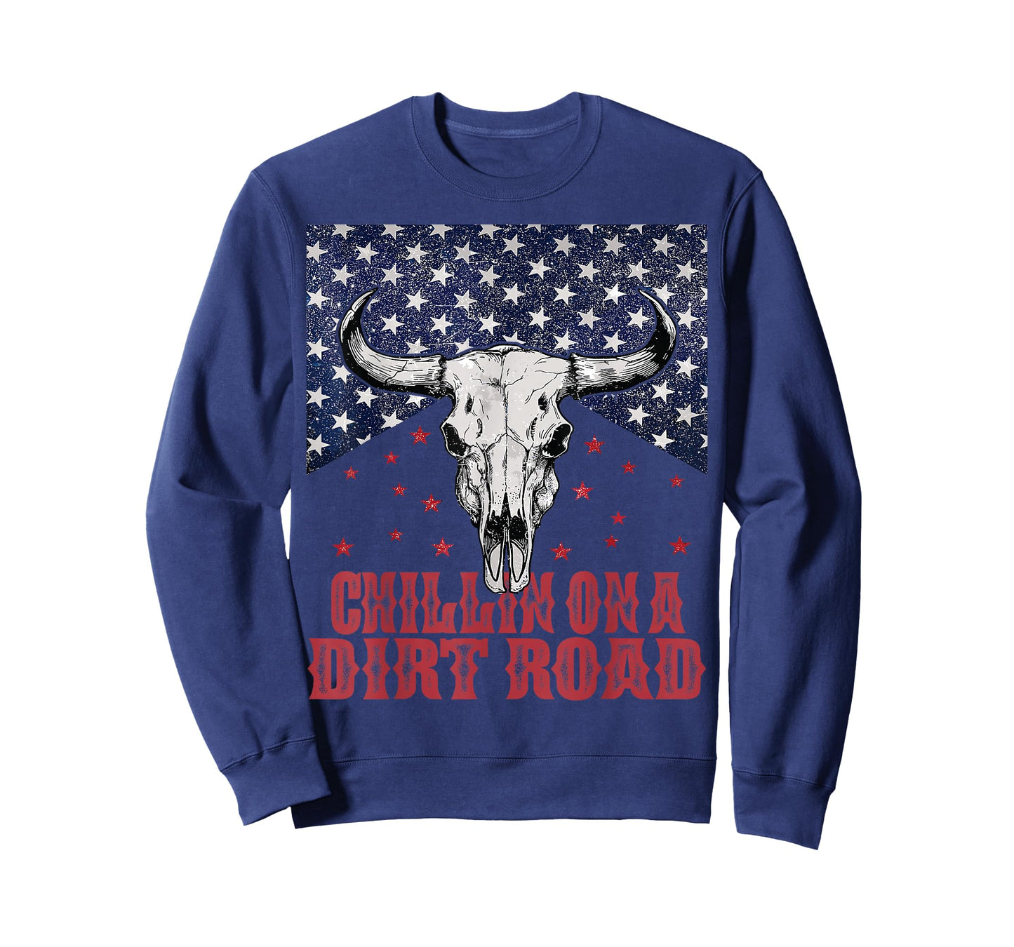 Chillin On A Dirt Road Country Music Western Vintage US Flag T-Shirt