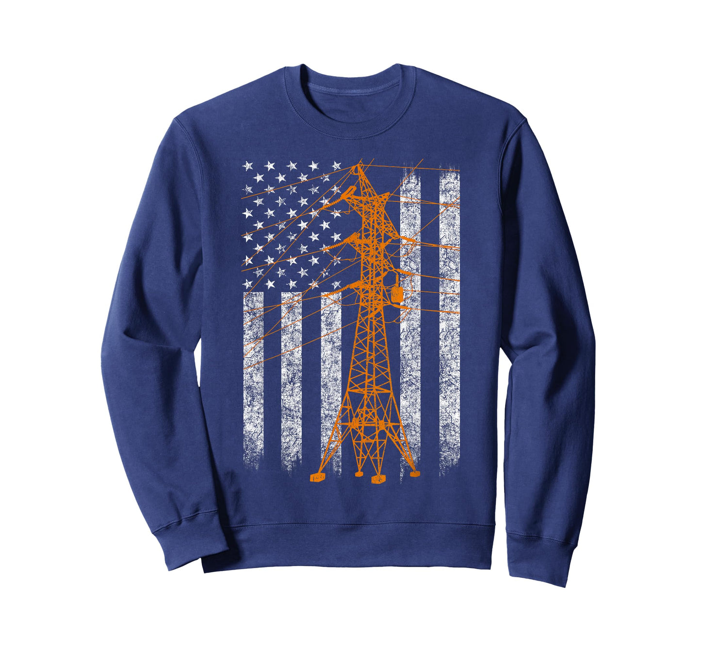 Cool Transmission Tower American Flag Lineman T-shirt T-Shirt