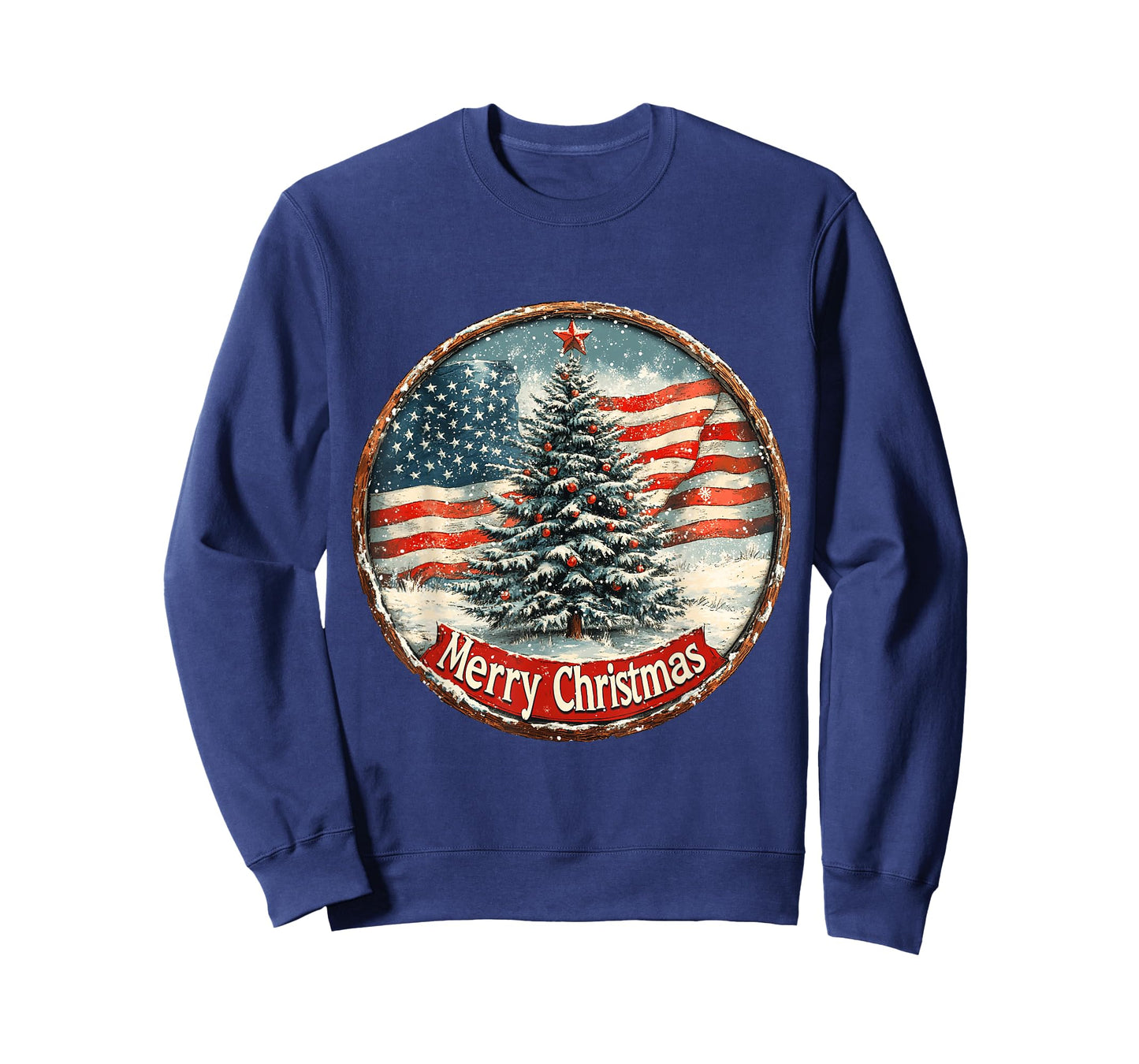 Patriotic Christmas Tree - American Flag Holiday Design T-Shirt
