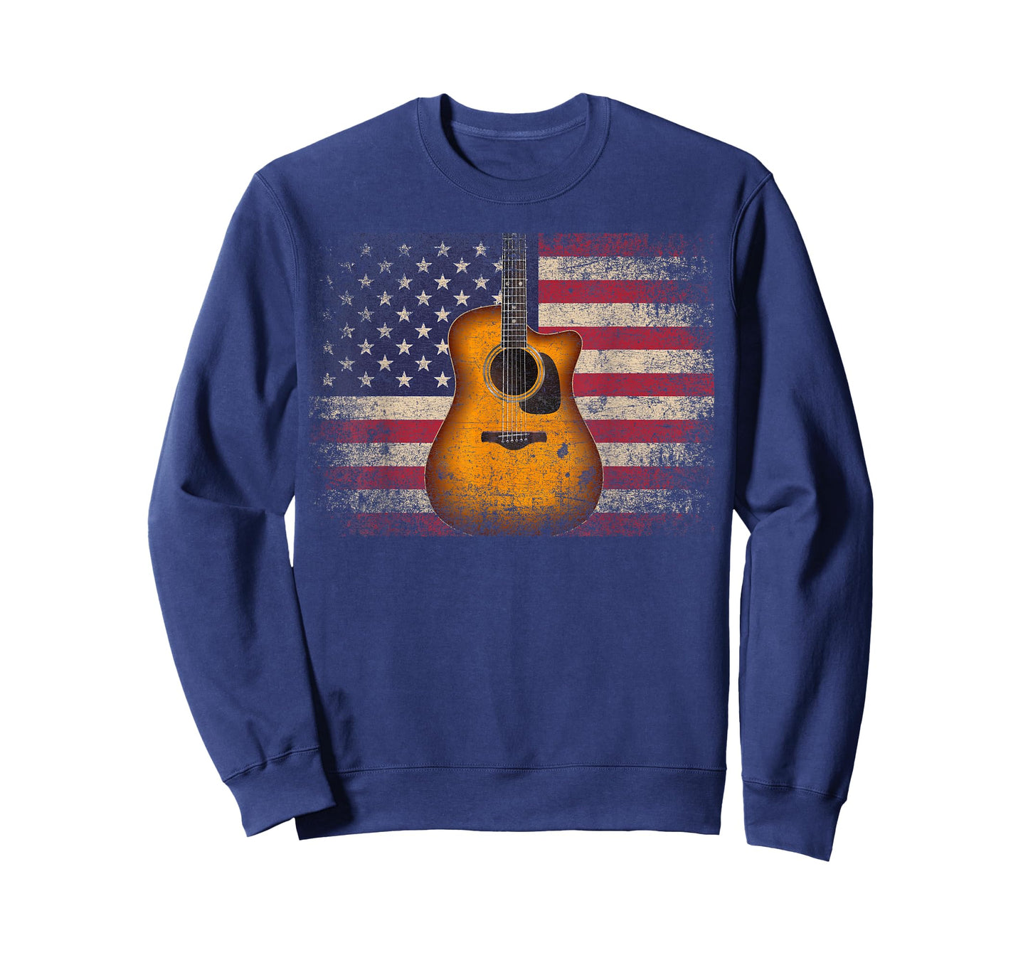 Guitar 4th of July Gift American Flag USA - Country Music T-Shirt Small