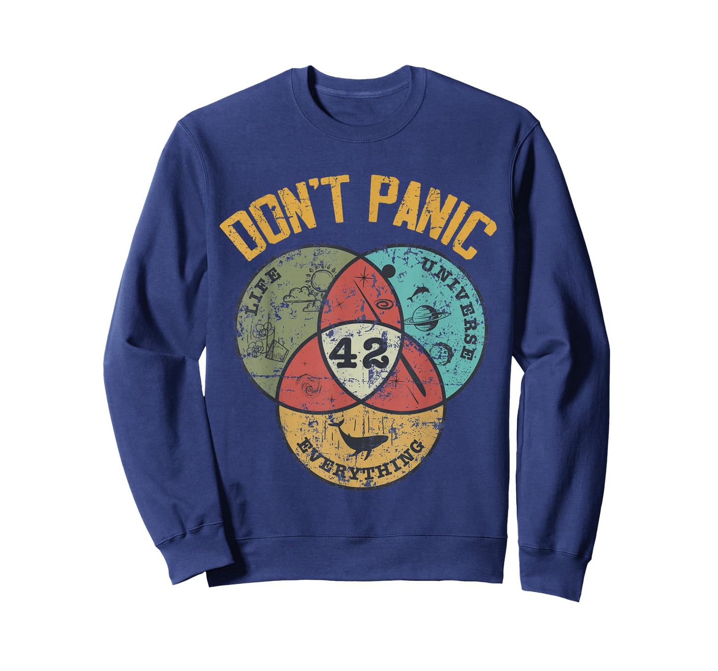 42 Answer to Life The Universe and Everything Don't Panic T-Shirt