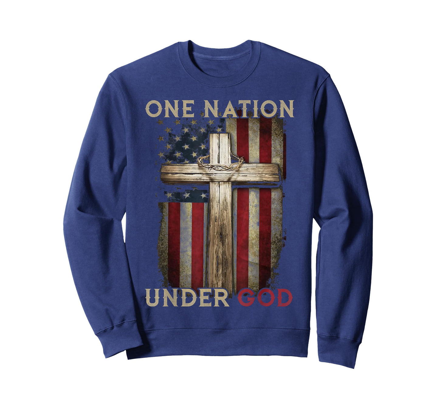 One Nation Under God US Flag 4th Of July Patriotic Christian T-Shirt