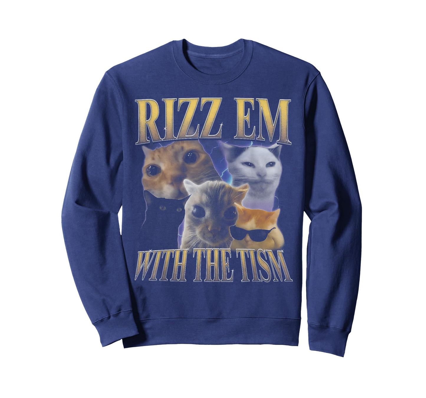 Rizz Em with The Tism Cat Memes Funny Kitten Rizz Up Power T-Shirt