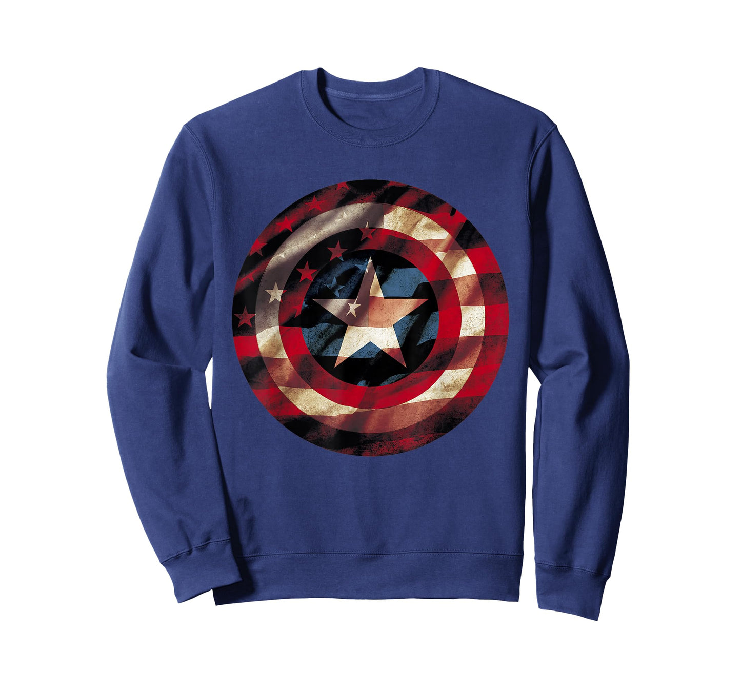 Marvel Comics Captain America Graphic Flag Fill Shield T-Shirt