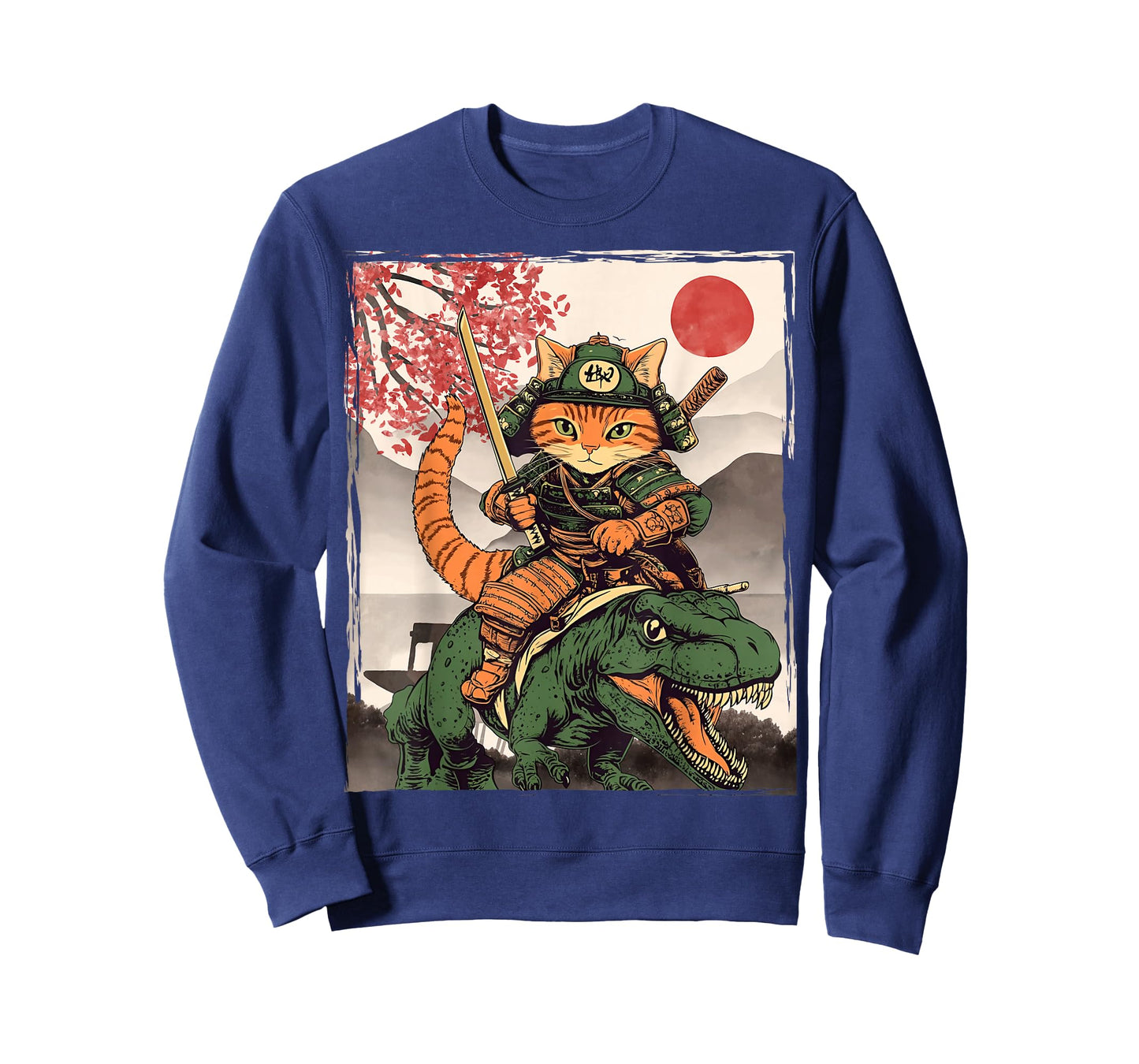 Japanese Ninja Art and Japan Samurai Cat with T-Rex T-Shirt