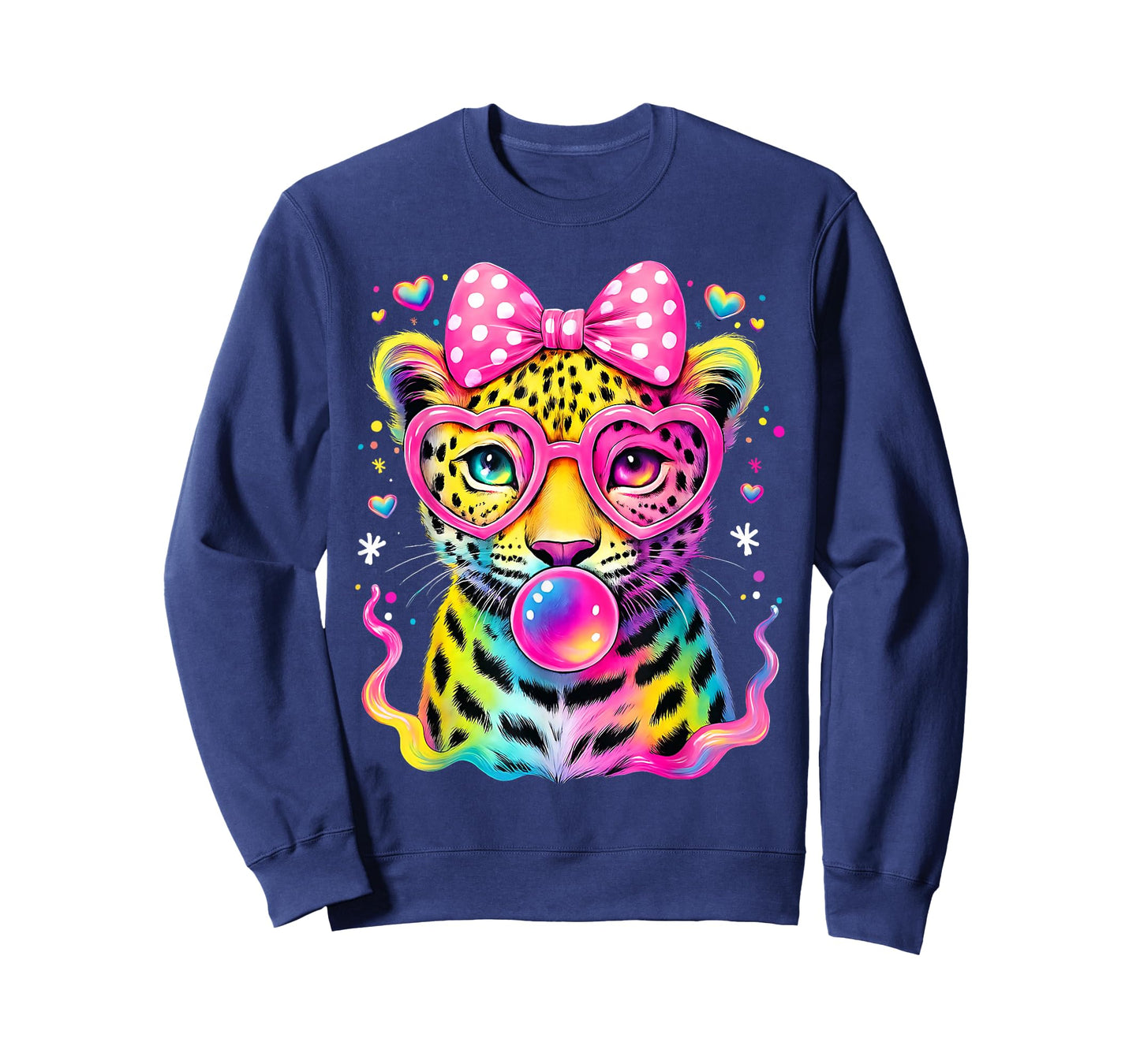 Funny Leopard Glasses Blowing Bubble Gum Back To School Kids T-Shirt