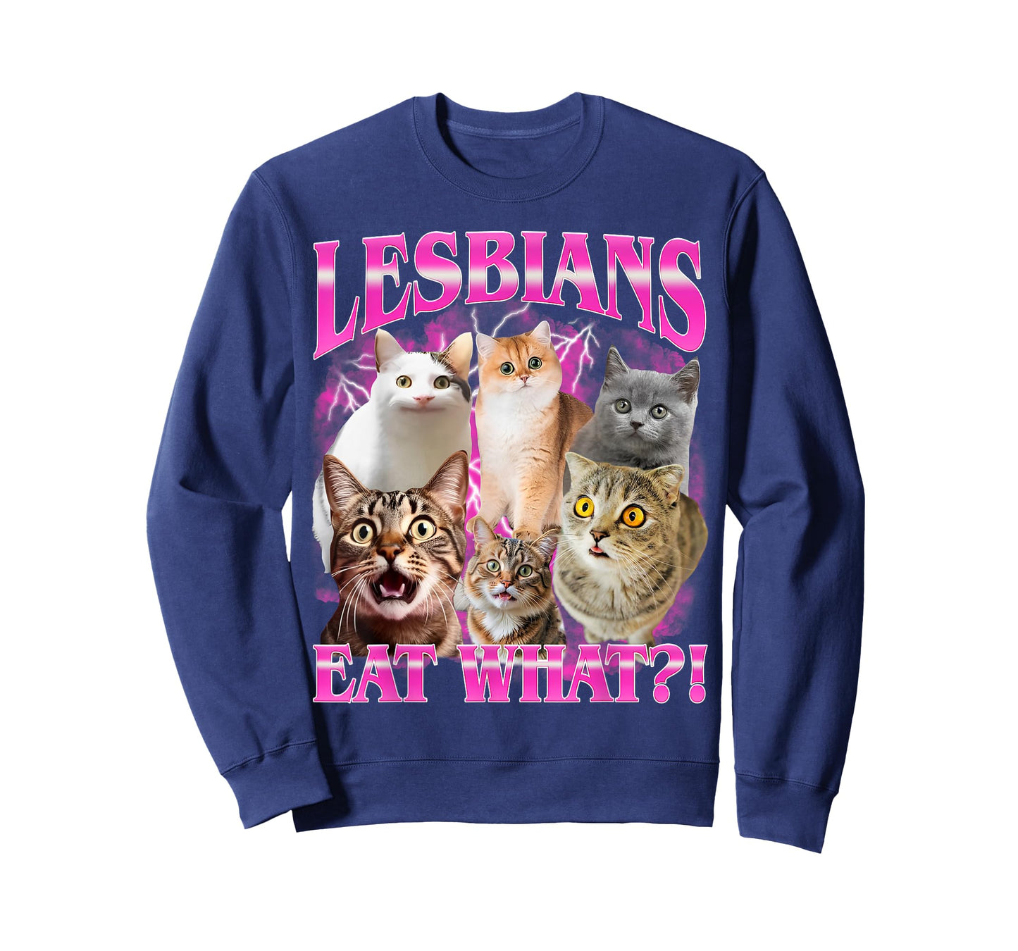 Lesbians Eat What?! Funny Cat Gay Pride Month LGBTQ Pun T-Shirt