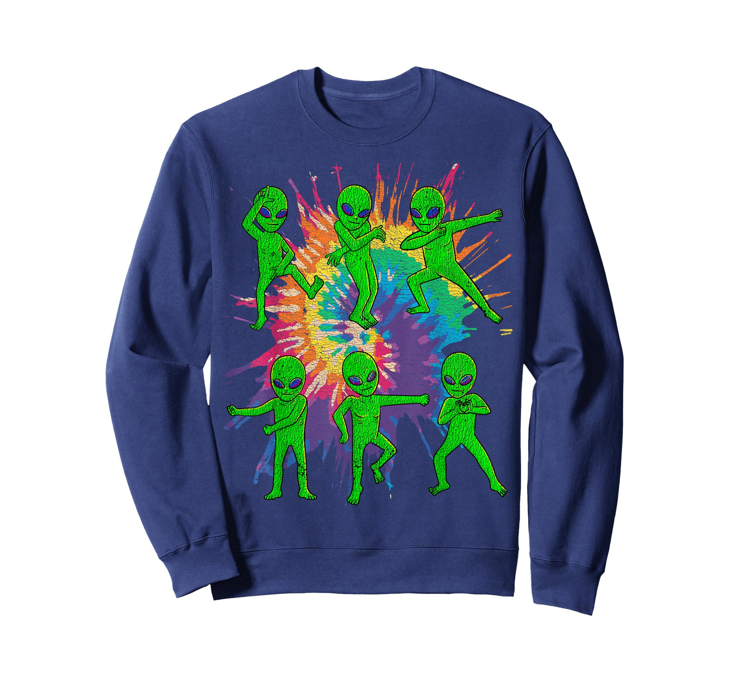 Dancing Alien Halloween Aliens Tie Dye Dance Kids Boys Girls T-Shirt