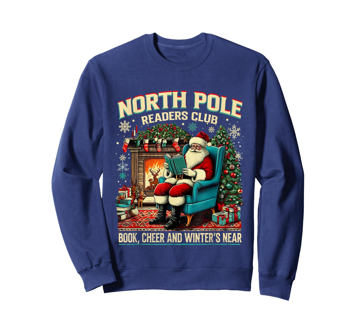 North Pole Readers Club Cozy Book Lover Design T-Shirt