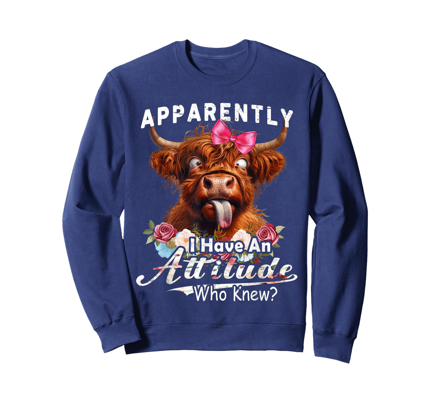 Apparently I Have An Attitude funny highland cow men women T-Shirt