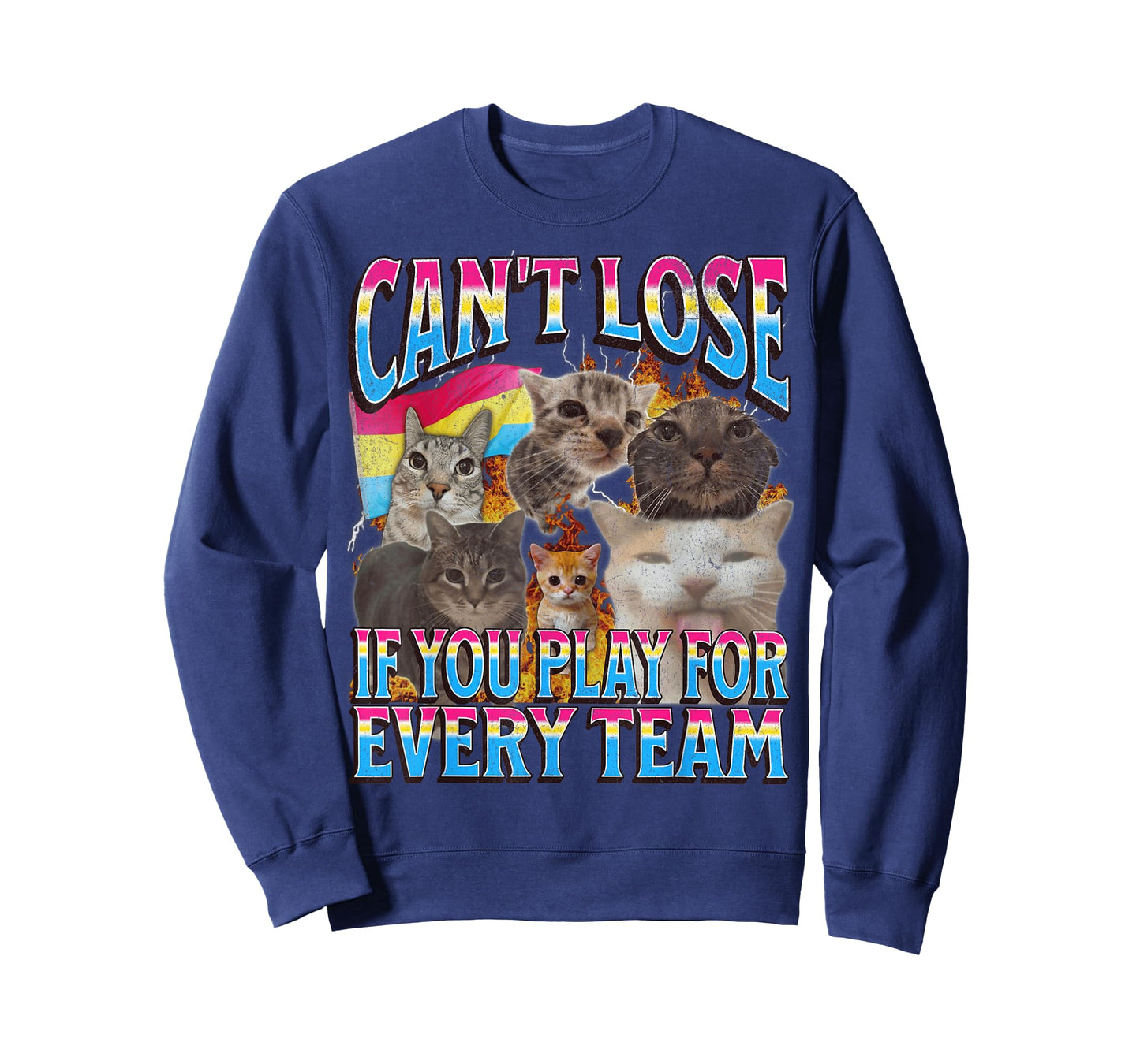 Can't Lose Funny Pansexual Lgbtq Cat Meme Bootleg Graphic T-Shirt