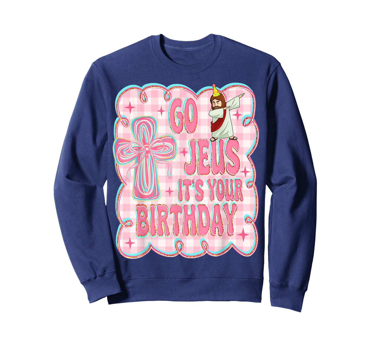 Go Jesus It's Your Birthday Cute Bow Sweater Funny Coquette T-Shirt