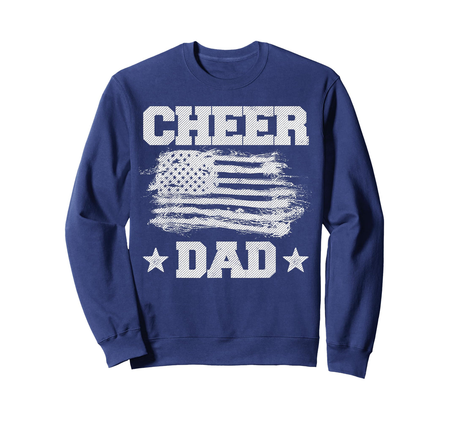 Cheer Dad Vintage American Flag Father Cheerleader Squad T-Shirt