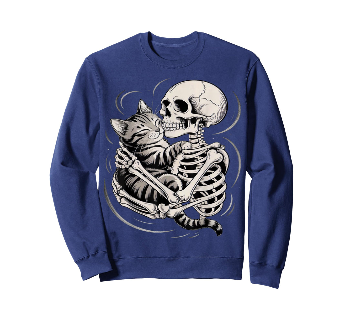 Skeleton Hugging Cat Halloween Cat Lover Cat Mom Dad T-Shirt