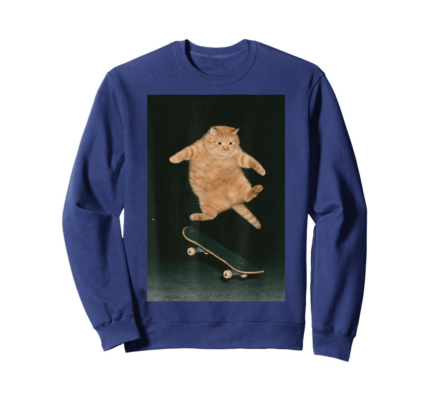 Skateboarding Cat Graphic Funny Meme T-Shirt