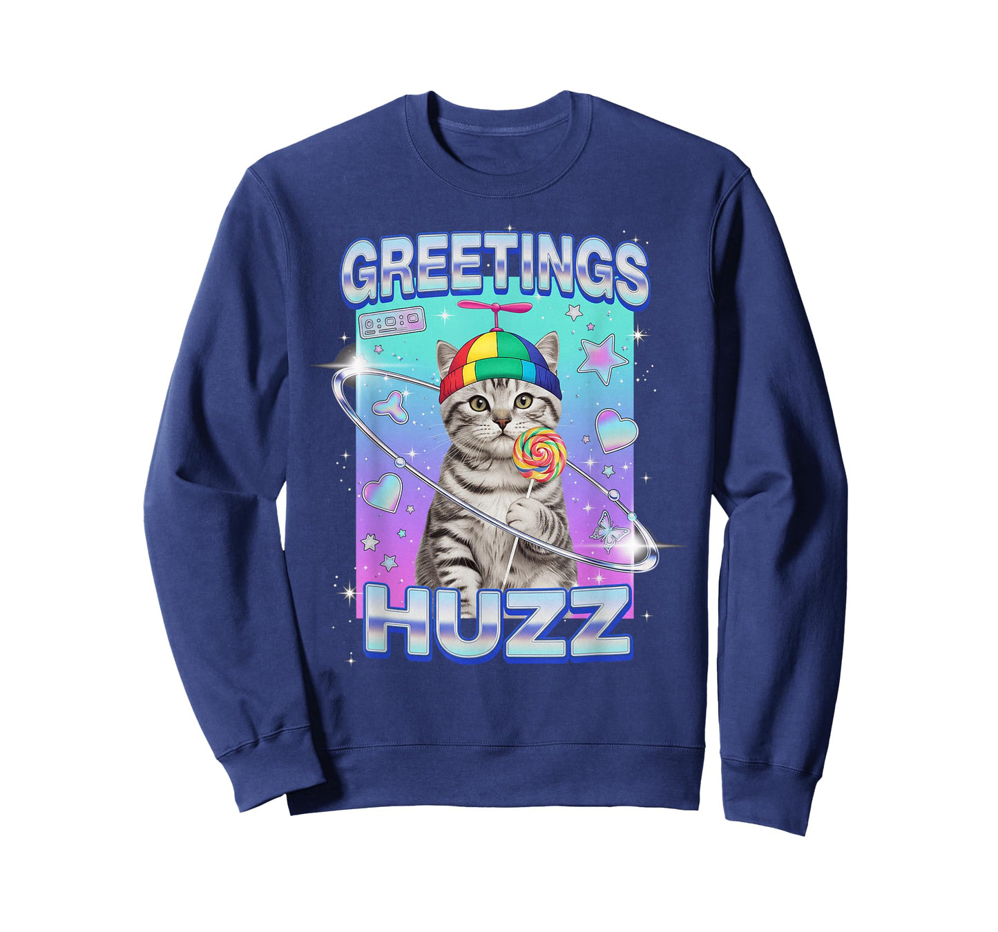 Funny Cat Meme Greetings Huzz Cat Brainrot Gen Alpha Slang T-Shirt