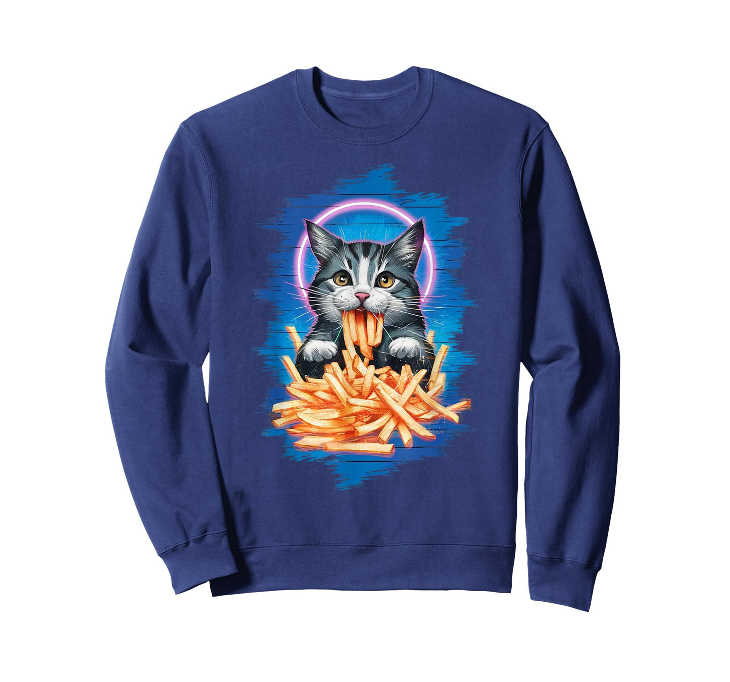 Funny Cat French Fries Humorous Potato Food Lovers T-Shirt